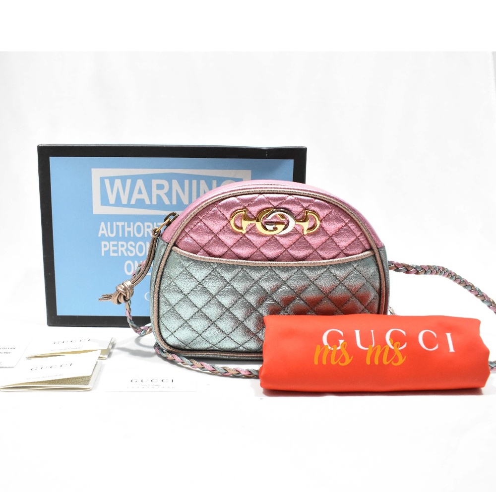 NWT Gucci Colorblock Metallic Leather Mini crossbo - Picture 1 of 4
